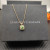 David Yurman Gold Square Green Diamond Pendant Necklace, 1.5mm Chain, Length 45cm + 5cm