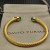 David Yurman 5mm Gold-Tone Cable Cuff Bracelet Deep Green Diamonds