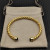 David Yurman 6mm Gold Black Diamond Cable Cuff Bracelet