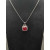 David Yurman 14mm Square Red Diamond Necklace