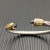 David Yurman 5mm Silver Cable Bracelet with Gold Station and Five-Row Pav&Atilde;&copy; Purple Diamond Accent