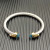 David Yurman 5mm Gold End Sterling Silver 5-Row Pav&Atilde;&copy; Blue Diamond Bracelet