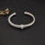 David Yurman 7mm Sterling Silver Cable Cuff Bracelet with Bead End Caps White Diamonds