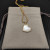 David Yurman Gold Heart White Mother-of-Pearl Necklace, 2mm Chain, 45+5cm Adjustable Length
