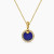 David Yurman 17.8mm Gold Round Lapis Lazuli Diamond Necklace