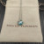 David Yurman 11mm Hexagonal Blue Crystal Pendant Necklace