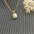 David Yurman Gold Square White Agate Pendant Necklace, 1.5mm Chain, Length 45cm + 5cm