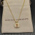 David Yurman Gold Square Champagne Diamond Necklace