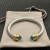 David Yurman 7mm Gold Blue Diamond Head Gemstone Bracelet, Fits Wrist Sizes 16&acirc;20cm