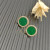 David Yurman 14mm Gold Malachite Diamond Circle Stud Earrings
