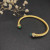 David Yurman Gold Tone 5mm Blue Diamond Cuff Bracelet