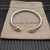 David Yurman 5mm Gold-Tone End Caps Sterling Silver Cable Cuff Bracelet with Pearls