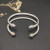 David Yurman 4mm Gold and Silver Cable Cuff Bracelet with Smooth Round End Caps