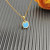 David Yurman 17.8mm Gold Round Turquoise Diamond Necklace