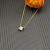 David Yurman Gold 8mm Four-Prong White Diamond Necklace