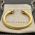 David Yurman 7mm Gold-Tone Cable Cuff Bracelet Brown Diamonds