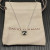 David Yurman Silver 8mm Four-Prong Black Diamond Necklace Adjustable 42+3+3cm
