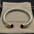 David Yurman 7mm Gold-Tone End Caps Sterling Silver Cable Cuff Bracelet Black Diamonds