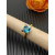 David Yurman Gold 8mm Four-Prong Blue Diamond Ring