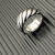 David Yurman Silver-Tone 10mm Diamond Spiral Ring