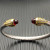 David Yurman 5mm Gold End Sterling Silver 5-Row Pav&Atilde;&copy; Red Diamond Bracelet