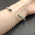 David Yurman 4mm Sterling Silver Green Chalcedony Diamond Bangle Bracelet