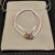 David Yurman Pink Double Ring Nylon Cord Bracelet