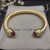 David Yurman Gold Tone 7mm Champagne Diamond End Cuff Bracelet