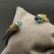 David Yurman 7mm Gold-Tone End Caps Sterling Silver Cable Cuff Bracelet Blue Diamonds