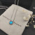 David Yurman 8mm Blue Sapphire Four-Prong Pendant Necklace