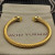 David Yurman 5mm Gold-Tone Cable Cuff Bracelet Yellow Diamonds