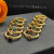 David Yurman Gold 2.8mm Petite Cable Turquoise Ring