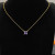David Yurman Gold 8mm Four-Prong Purple Diamond Necklace