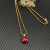 David Yurman Gold 11mm Four-Prong Red Diamond Necklace