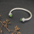 David Yurman 7mm Light Green Diamond-Set Cable Cuff Bracelet