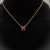 David Yurman Gold 8mm Four-Prong Red Diamond Necklace