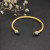 David Yurman Gold Tone 5mm Blue Diamond Cuff Bracelet