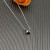 David Yurman Silver 8mm Four-Prong Black Diamond Necklace Adjustable 42+3+3cm
