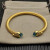 David Yurman Gold 5mm Five-Row Cable Bracelet with Blue Pav&Atilde;&copy;