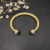 David Yurman Gold Tone 7mm Deep Green Diamond End Cuff Bracelet