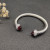 David Yurman 7mm Full Pav&Atilde;&copy; Red Diamond-Set End Cap Cable Bracelet