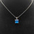 David Yurman Sterling Silver 11mm Four-Prong Blue Diamond Necklace