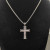 David Yurman Double Twist Cross Pendant Necklace with Black Diamonds, 3mm Chain, Length 50+5cm / 60+5cm