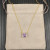 David Yurman Gold 8mm Four-Prong Purple Diamond Necklace