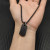 David Yurman Black and Gold Pav&Atilde;&copy; Black Diamond Logo Necklace