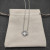 David Yurman 7mm Cable Twist Square White Diamond Pendant Necklace, 1.5mm Chain, Length 45cm + 5cm