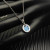 David Yurman Sterling Silver 17.8mm Round Pav&Atilde;&copy; Turquoise Necklace