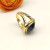 David Yurman Gold 14mm Square Black Pav&Atilde;&copy; Diamond Ring