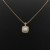 David Yurman Gold Square White Agate Pendant Necklace, 1.5mm Chain, Length 45cm + 5cm