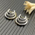 David Yurman 21x20mm Gold and Silver Triple Interlocking Hoop Earrings